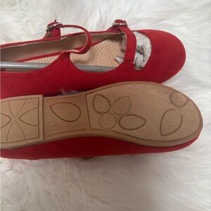 Red Mary Jane Flats
